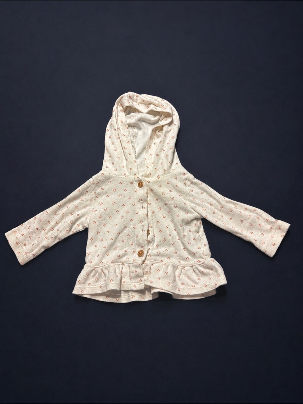 Carter’s hooded sweatshirt with Ruffle Hem - 0-3M